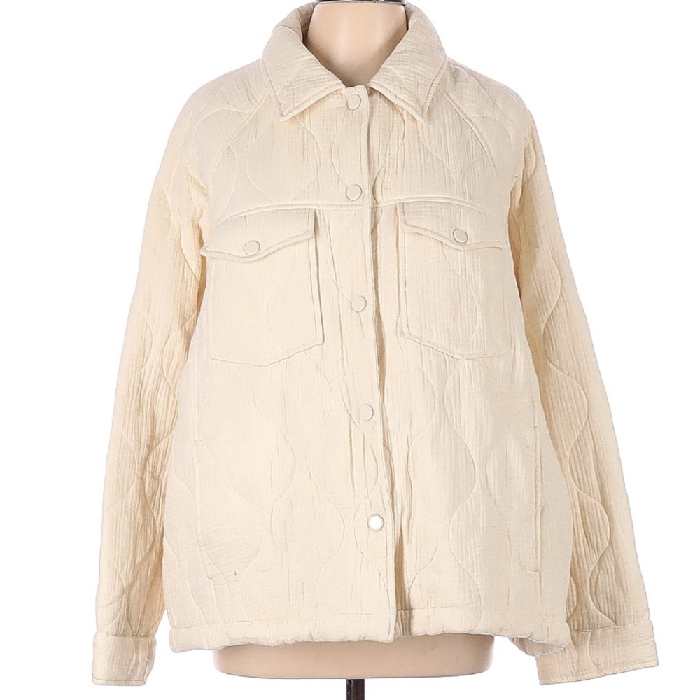 Zara cream padded quilted jacket - Size XXL
